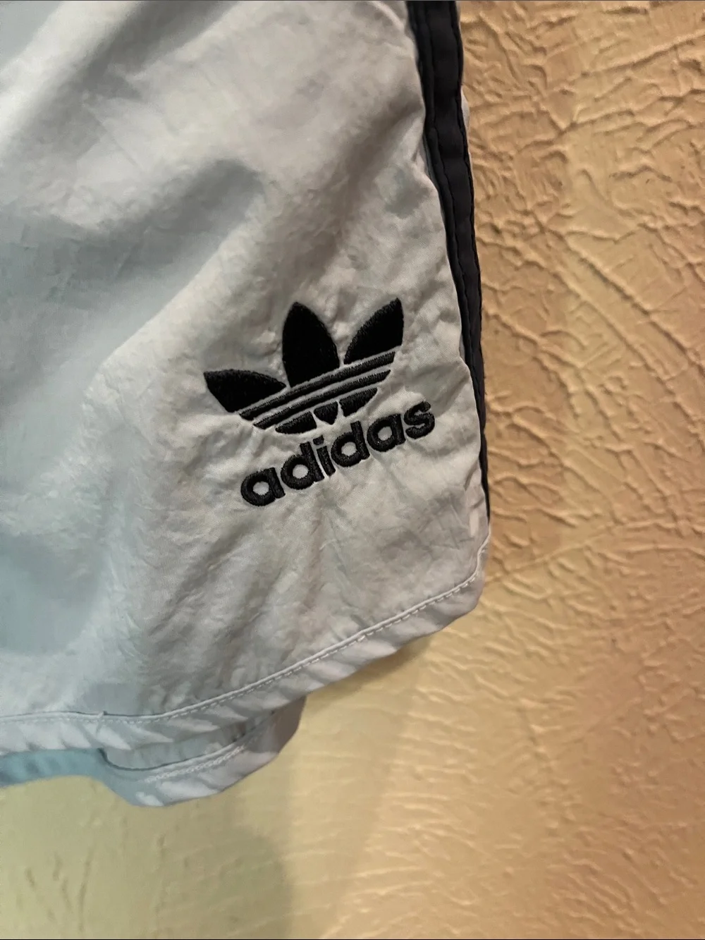 Adidas Men’s Medium Light Blue Shorts with Navy Trim